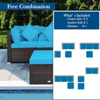 Tangkula 4 Pieces Patio Furniture Set, All Weather Outdoor Sectional Rattan - Image 9