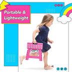 Delxo Folding Step Stool 9 inch Non-Slip Foldable Stools Up to 300 LBS Kids - Image 6