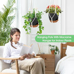 Hanging Planters for Indoor Outdoor Plants, 2 Pack Self Watering Hanging Pot - Image 6