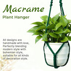 Macrame Plant Hanger, Wood Beads Cotton Hanging Planter Holder - Image 2