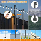 8 Pack String Light Poles, 2.8 Ft Light Poles - Image 2