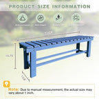 Outdoor Garden Wood Bench, 3-Person Weatherproof Wooden Bench Park Narrow Bench - Image 2