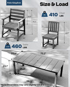 9-Piece Grey Outdoor Dining Set - Image 6