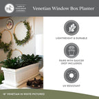 The HC Companies 18 Inch Venetian Window Planter Box - Image 2