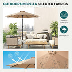 OLIXIS 9ft Patio Umbrella with Tilt and Crank Button & 8 Sturdy Ribs Waterproof - Image 2