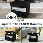 LINMAGCO Storage Ottoman Folding Foot Stool Foot Rest - Image 7