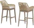 PURPLE LEAF Outdoor 29" Bar Stools Set of 2, Boho Patio Bar Height Chair by PURPLELEAF