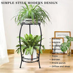 MOCORY Plant Stand Indoor Outdoor 2 Tier 27" Tall Metal Potted Holder Flower - Image 2