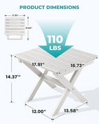 SERWALL Portable Folding Adirondack Table, HDPE Material Outdoor End Table - Image 3