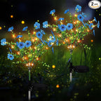 2 Pack Solar Stake Lights Outdoor Decor Waterproof Mums Artificial Flowers by Glooglitter