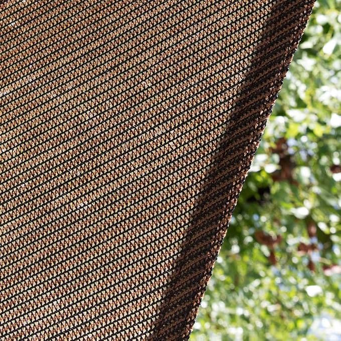 Amgo Custom Size 26' x 26' x 26' Brown Triangle Sun Shade Sail UPF50+ AGTAPRT12 - Image 9