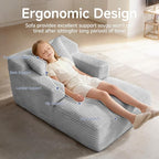 45'' Chaise Lounge Chair Indoor, Corduroy Upholstered Boneless Sofa Bed - Image 3