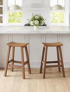Weatherproof Bar Stools Set of 2, Saddle Seat, Bar Height Stools - Image 2