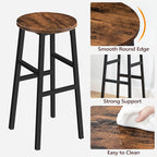 Bar Stools, 28 Inch Kitchen Breakfast Bar Chairs, Industrial Bar Stools - Image 6