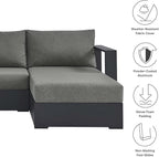 Modway Tahoe Modular Aluminum 2-Piece Outdoor Patio Furniture Gray Charcoal - Image 5
