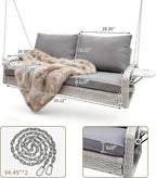 Wicker Porch Swing | 2 Seat Outdoor Porch Swing I 700lbs Heavy Duty Rattan - Image 2