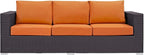 Modway Convene Wicker Rattan Outdoor Patio Sofa - Image 5