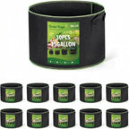 Delxo 10 Pack 15 Gallon Heavy Duty Aeration Fabric Pots Thickened Nonwoven by Delxo