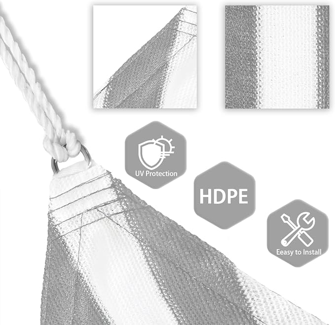 Patio Paradise 10' x 10' x 10' Sun Shade Sail Triangle Canopy Shade Cloth - Image 3