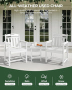 Patio Chairs Set of 2, HDPE Outdoor Dining Chairs - Image 4