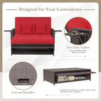 HAPPYGRILL Patio Rattan Wicker Daybed - Image 4