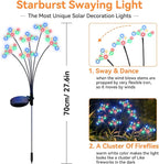 Solar Garden Lights 2 Pack Waterproof Solar Swaying Starburst Light Outdoor - Image 2