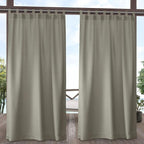 Exclusive Home Cabana Solid Indoor/Outdoor Light Filtering Hook-and-Loop Tab by Exclusive+Home