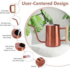Watering Can Indoor Plants, 35oz Small Stainless Steel Metal Watering Can - Image 6
