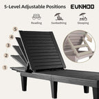 Chaise Lounge Outdoor Set of 4, Adjustable Pool Lounge Chair - Image 4
