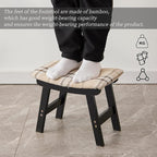 Foot Stool, Bamboo Small Sofa Foot Rest Under Desk, Extra Seating - Image 4
