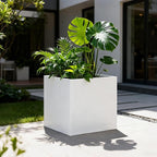 White Steel Planter Square Outdoor Planters Galvanized Steel Planter Box Indoor - Image 3
