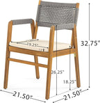 Christopher Knight Home Pasco Acacia Wood Outdoor Dining Table Set - Image 10