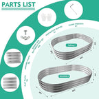 6X3X1 FT Oval Galvanized Metal Garden Raised Bed/Plant Box - Image 6