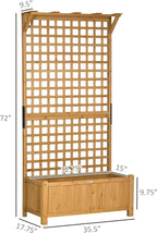 Outsunny Wood Planter with Trellis, Raised Garden Bed - Image 7