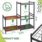 Garage Tool Organizer with 2-tier Wooden Shelves, Yard Tool Organizer - Image 6