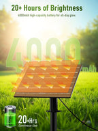luckystyle 100FT Solar String Lights Outdoor Waterproof 2200K - Image 4