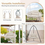 Tangkula 2-Person Hanging Hammock Chair, Boho Style Macrame Hammock Swing - Image 6