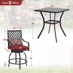 Sophia & William Patio Bar Set, 3 Pieces Outdoor Bistro Set - Image 7