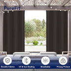 PureFit Outdoor Curtains for Patio Waterproof Weatherproof, UV Resistant - Image 3
