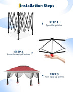 Canopy Tent 12x12 ft, Pop Up Gazebo One-Push Setup - Image 3