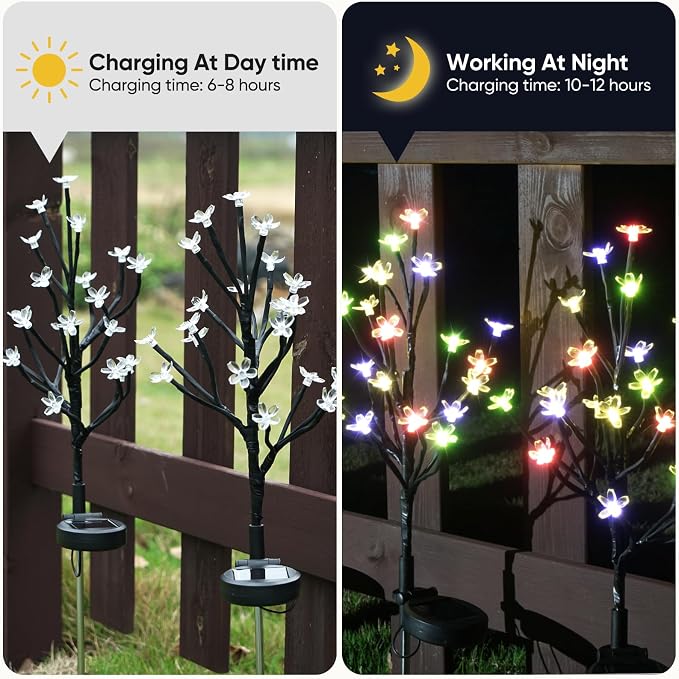 Solar Garden Lights Waterproof, Solar Lights Outdoor Decorative 8Pack, 160Led - Image 4