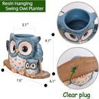 Swing Owl Hanging Planters for Indoor Plants, Cute Small Succulent Pots - Image 5