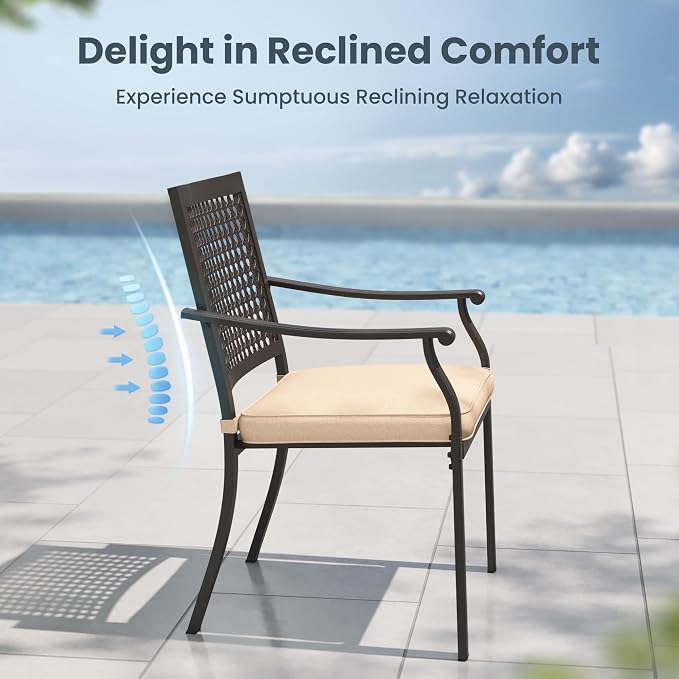PHI VILLA 5 Pieces Outdoor Round Dining Set - Image 4