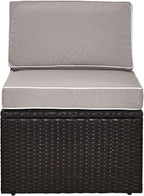 Crosley Furniture Palm Harbor Armless Outdoor Sectional Chair, Wicker Patio - Image 4