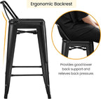 Yaheetech Bar Stools Set of 4, Metal Counter Height Chairs, 26 Inch Industrial - Image 5