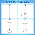 FDW Bistro Pub Table 2 Pack 40 Inch Height Cocktail Table Round Bistro Bar Table - Image 6