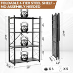 EAGLE PEAK 4-Tier Foldable Greenhouse Shelf, Heavy Duty Metal Storage Rack - Image 2