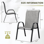 UDPATIO Patio Chairs Set of 8, Stackable Outdoor Dining Chairs - Image 3