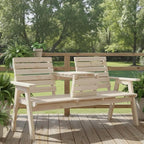FORTUNO Cedar/Fir Log Wood Patio Garden Bench by FORTUNO