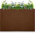 Galvanized Steel Planter Box-No Installation Required Metal Rectangular Block by Zezgeuro